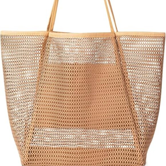 Mesh Beach Tote Bags for Womens, Causal Hobo Pool Bags - Picture 1 of 3